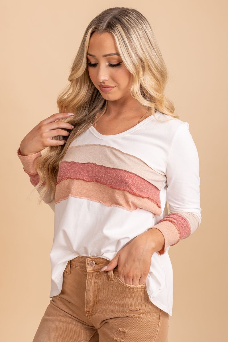 True To Self Color Blocked Striped Top