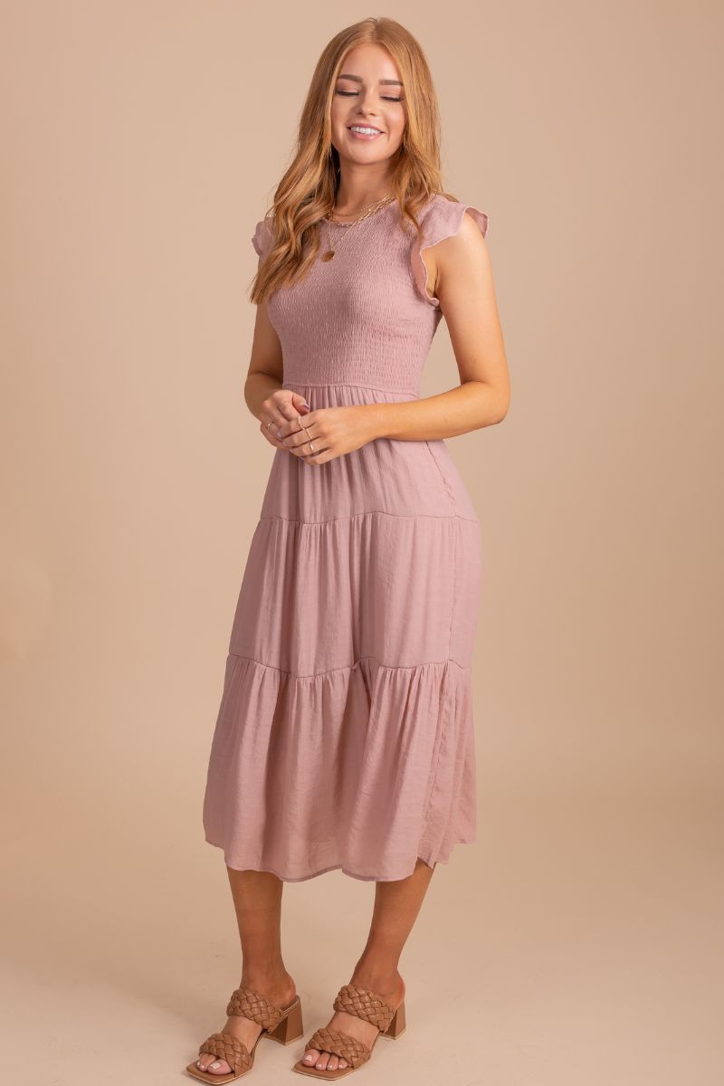 Smile and Wave Tiered Midi Dress