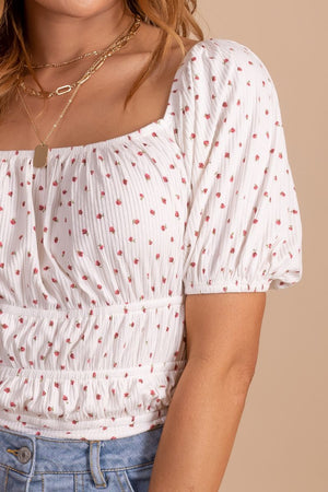 White Cute and Comfortable Boutique Bodysuits for Women