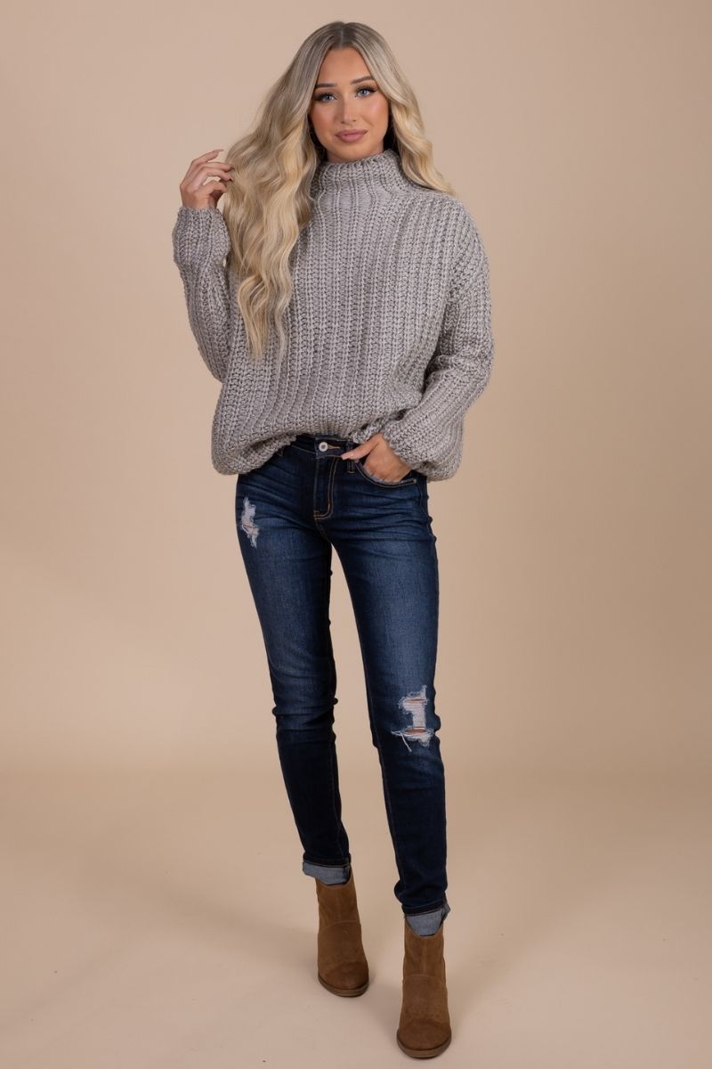 Ultimate Comfort Knit Sweater - Gray