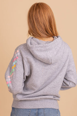Off to the Races Checkerboard Hoodie - Light Gray