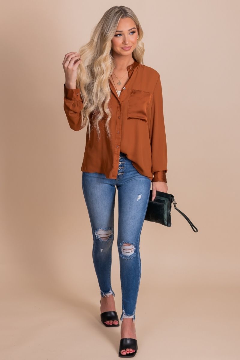 Business Woman Button-Up Blouse