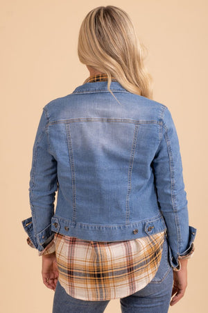 Women's Blue Denim Material Boutique Jacket