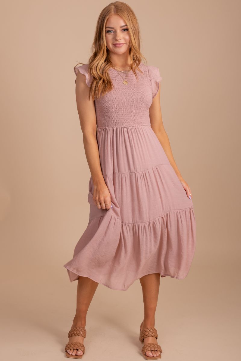 Smile and Wave Tiered Midi Dress