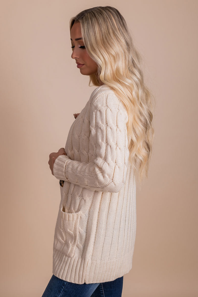 White knit outlet cardigan