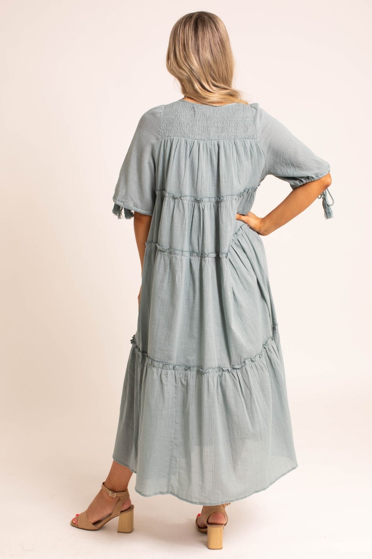 Maxi Dress with Smocked and Tiered Details.
