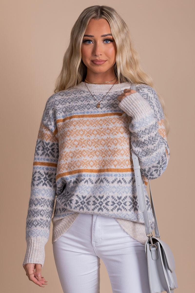 My Favorite Season Nordic Print Sweater