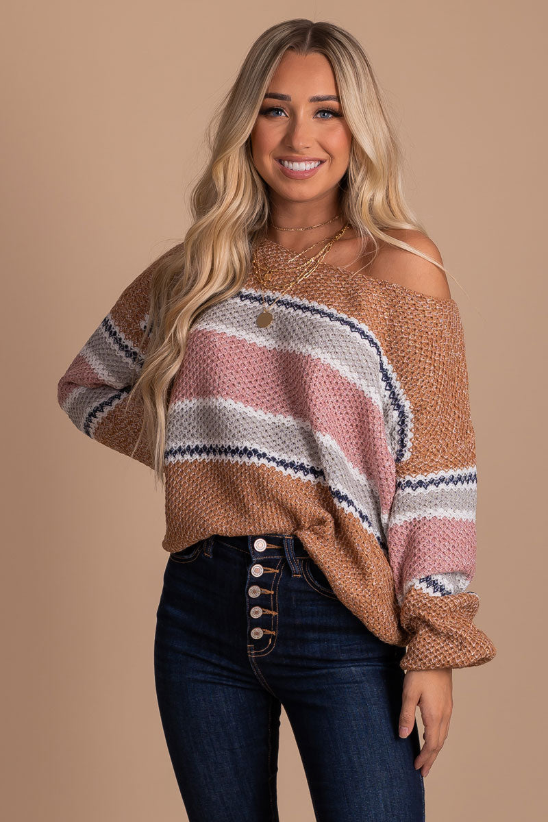 Hello Autumn Striped Knit Sweater