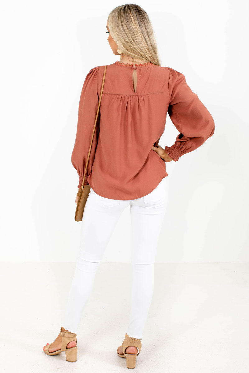 Boutique Blouse in Dusty Pink with Keyhole Back