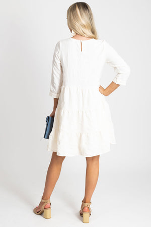 boutique women's white 3/4 length sleeves