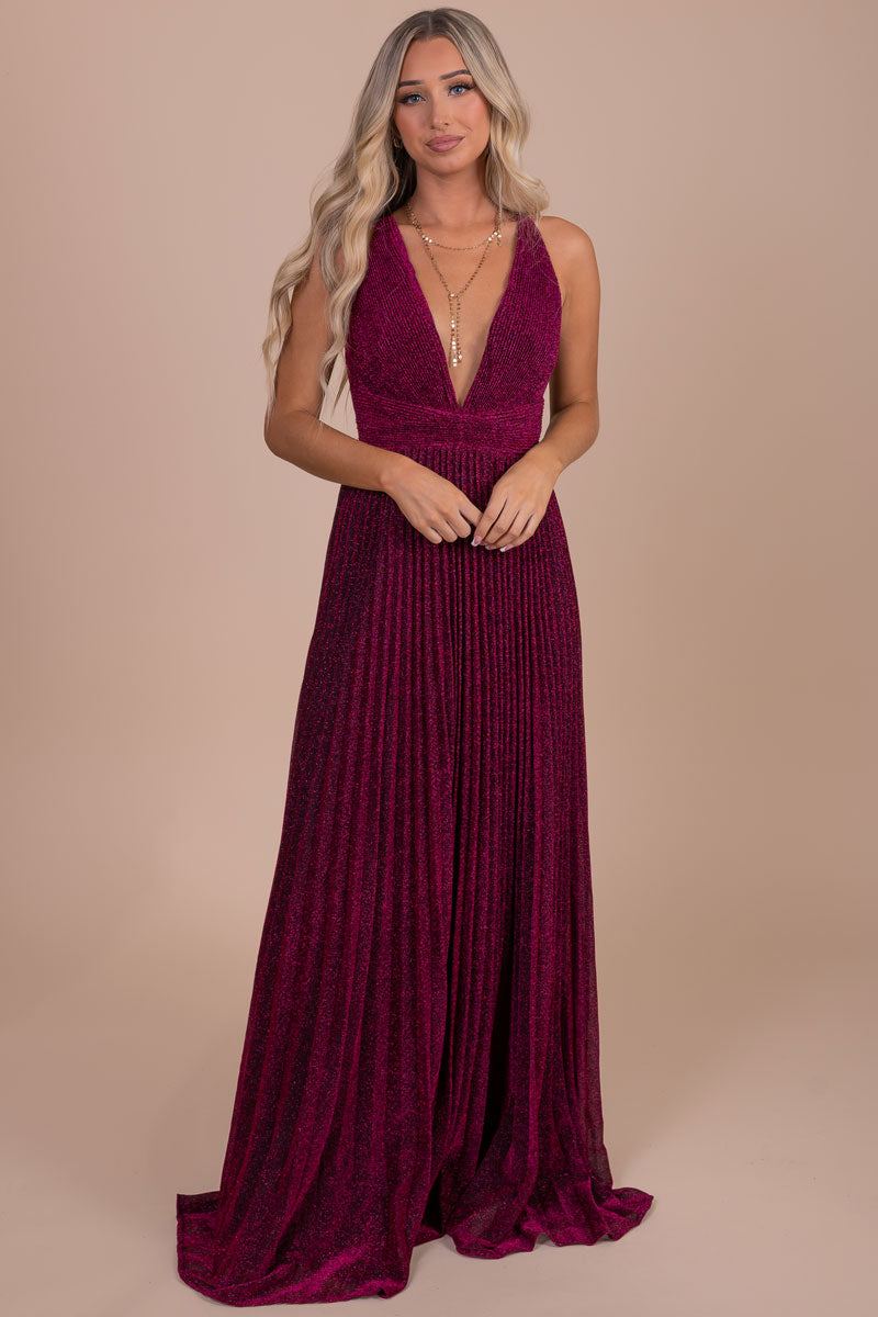 women's boutique shimmery pink maxi dress for special occasions