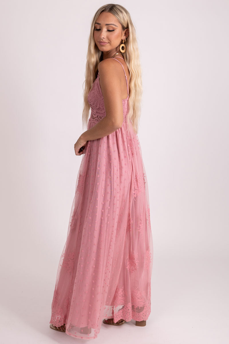 pink maxi dress for women