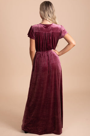 velvet purple maxi dresses