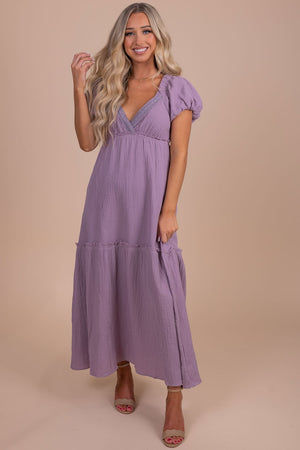 boutique women's purple maxi dress