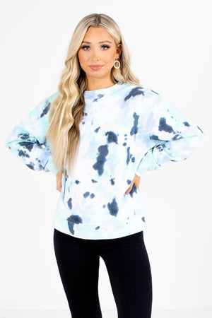 women's dark blue tie dye pullover