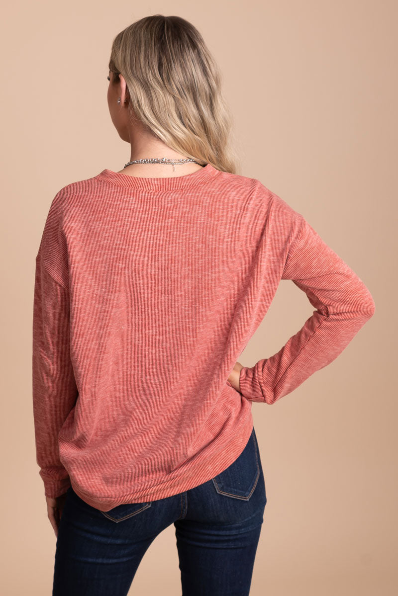ribbed crewneck for women