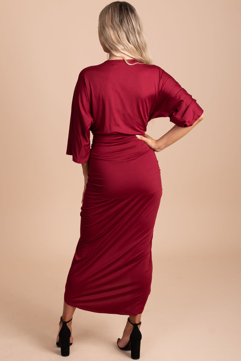 women's boutique red midi dress