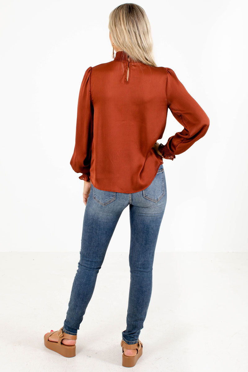 boutique bright red blouse for women