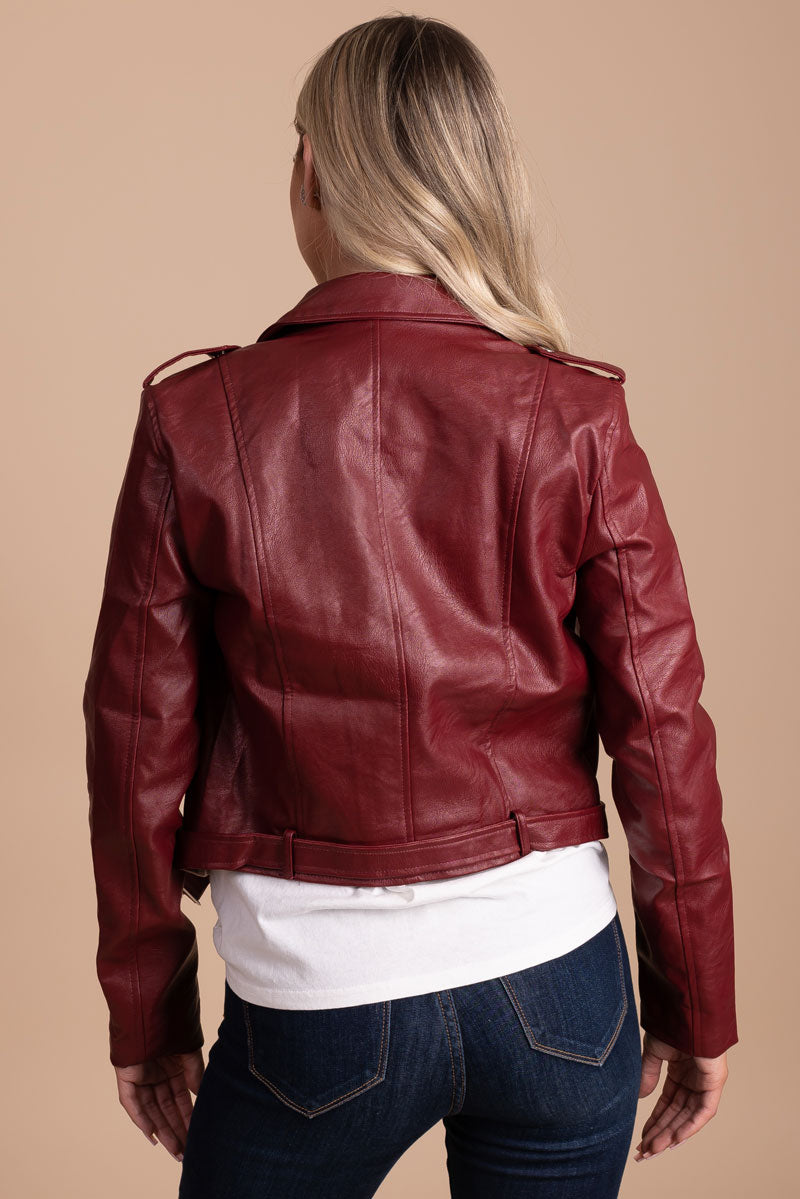 boutique leather zip up jackets