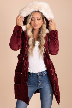 faux fur hooded coat for winter