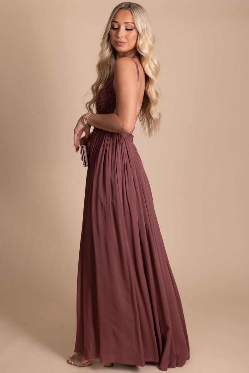Women's Special Occasion Maxi Dress in Mauve