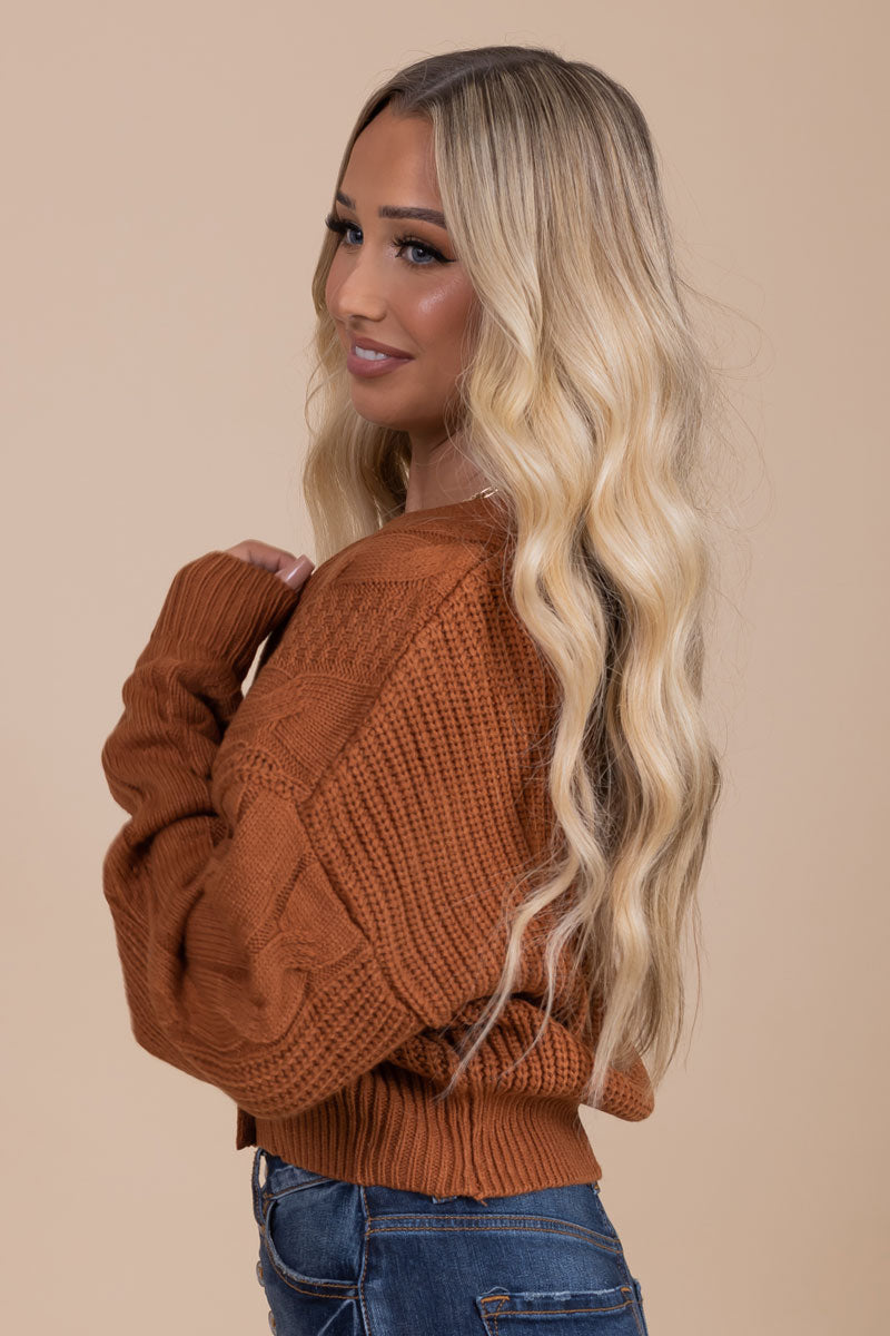women's cable knit sweater
