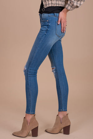 Medium wash Denim skinny boutique jeans