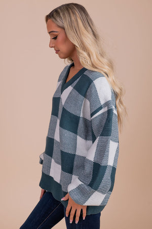 Sundance Slopes Plaid Sweater - Green