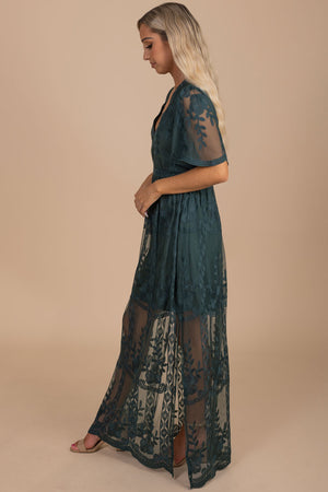 Lace Maxi Dress for Fall Winter