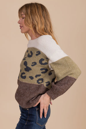 boutique animal print sweater