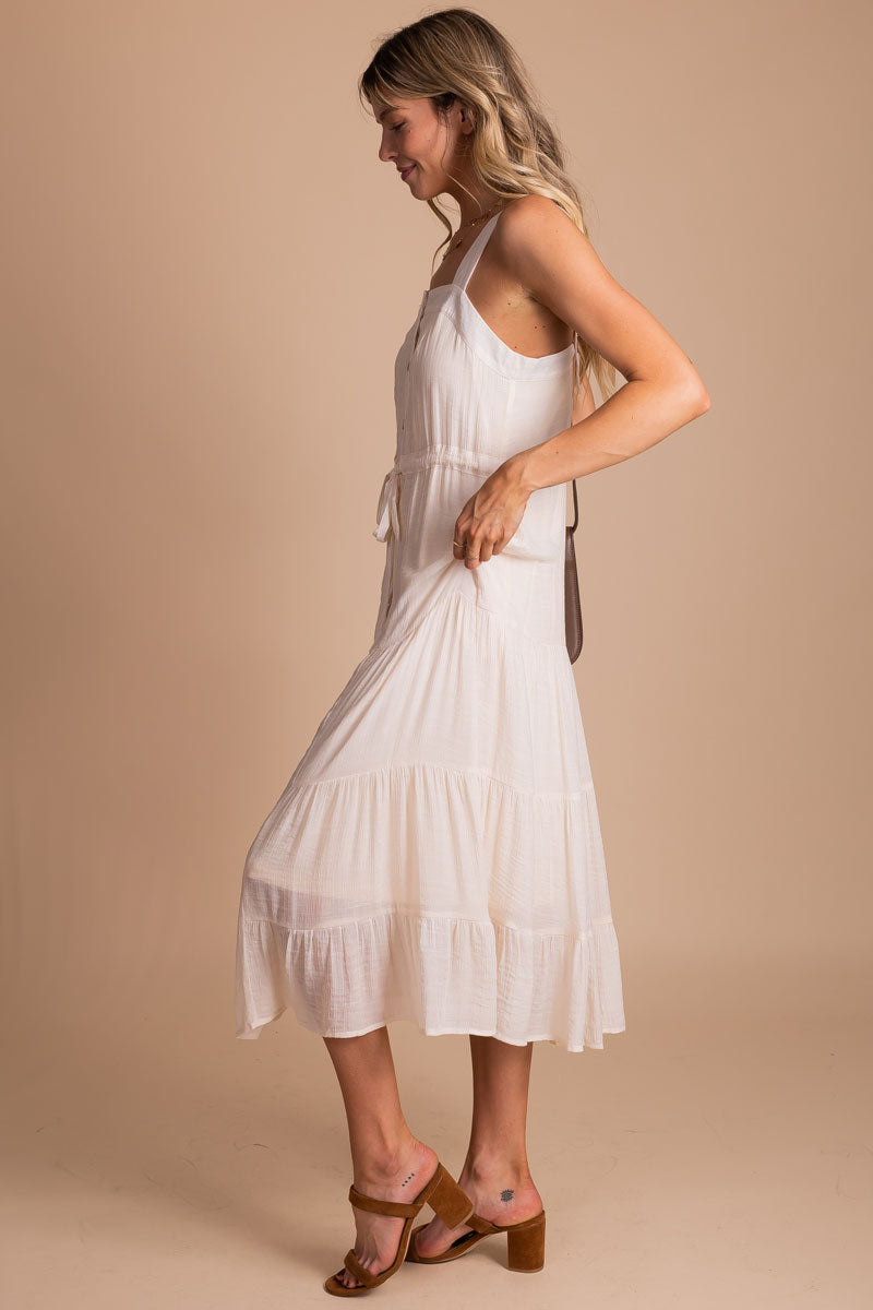 Boutique Women's White Maxi Dress