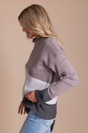 boutique gray long sleeve sweater