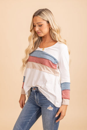 Striped high quality long sleeve top
