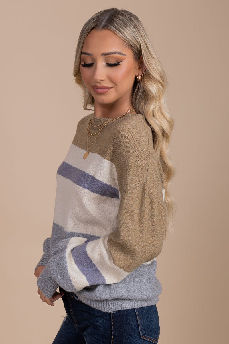 women's fall striped sweater