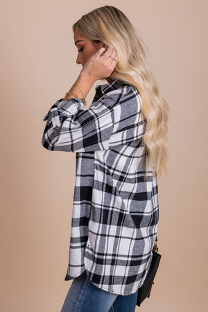 women's plaid flannel top