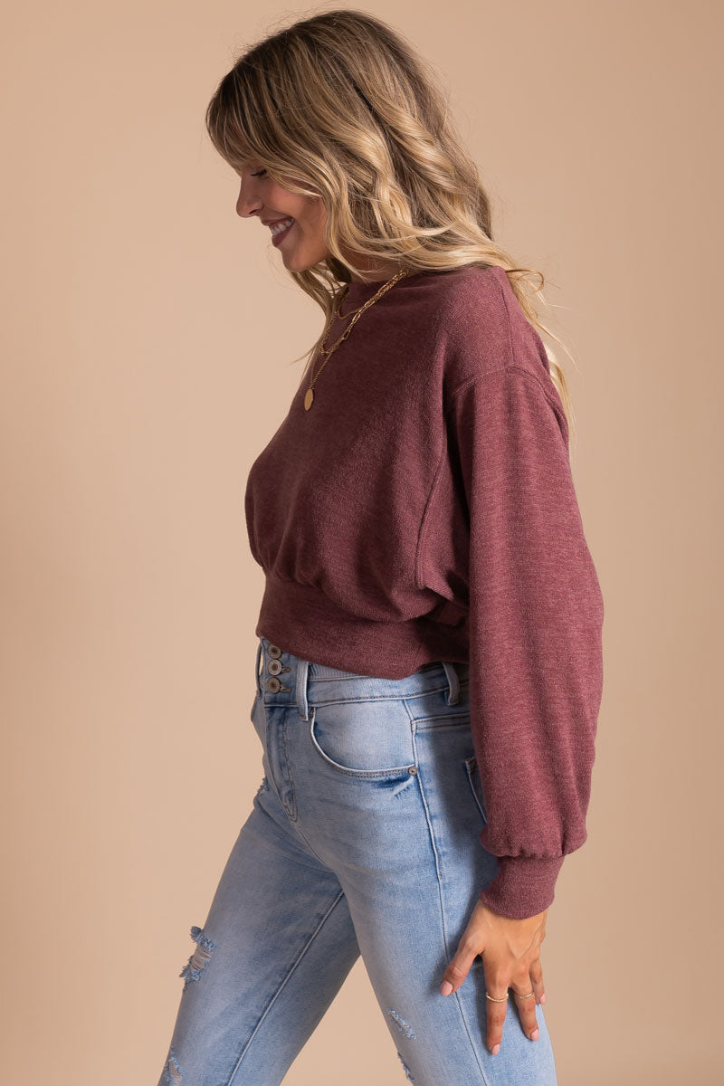 boutique women's cropped pullover