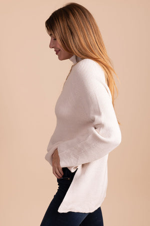 women's boutique creamy off white knit sweater for fall and winter