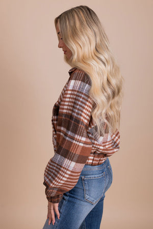 Big On Plaid Cropped Jacket