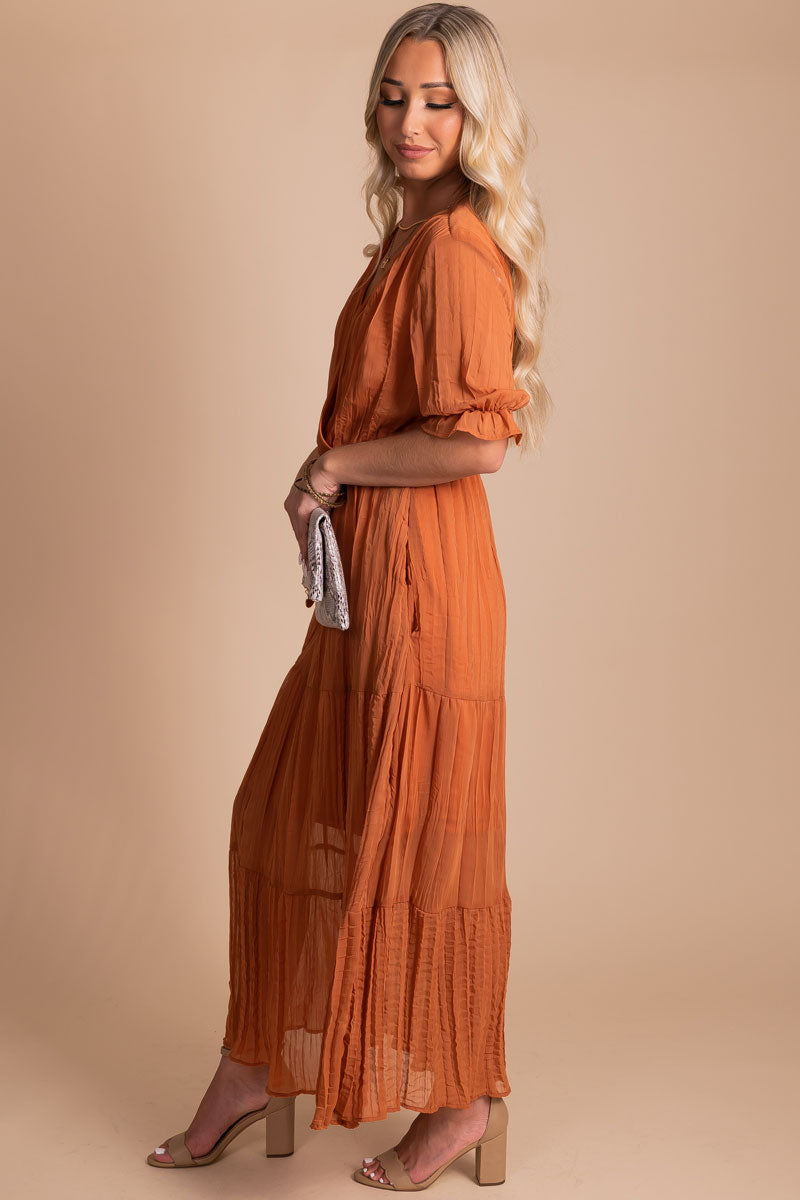 boutique ruched maxi dress for special occasion