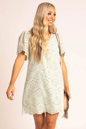 Slip Into This Eyelet Mini Dress