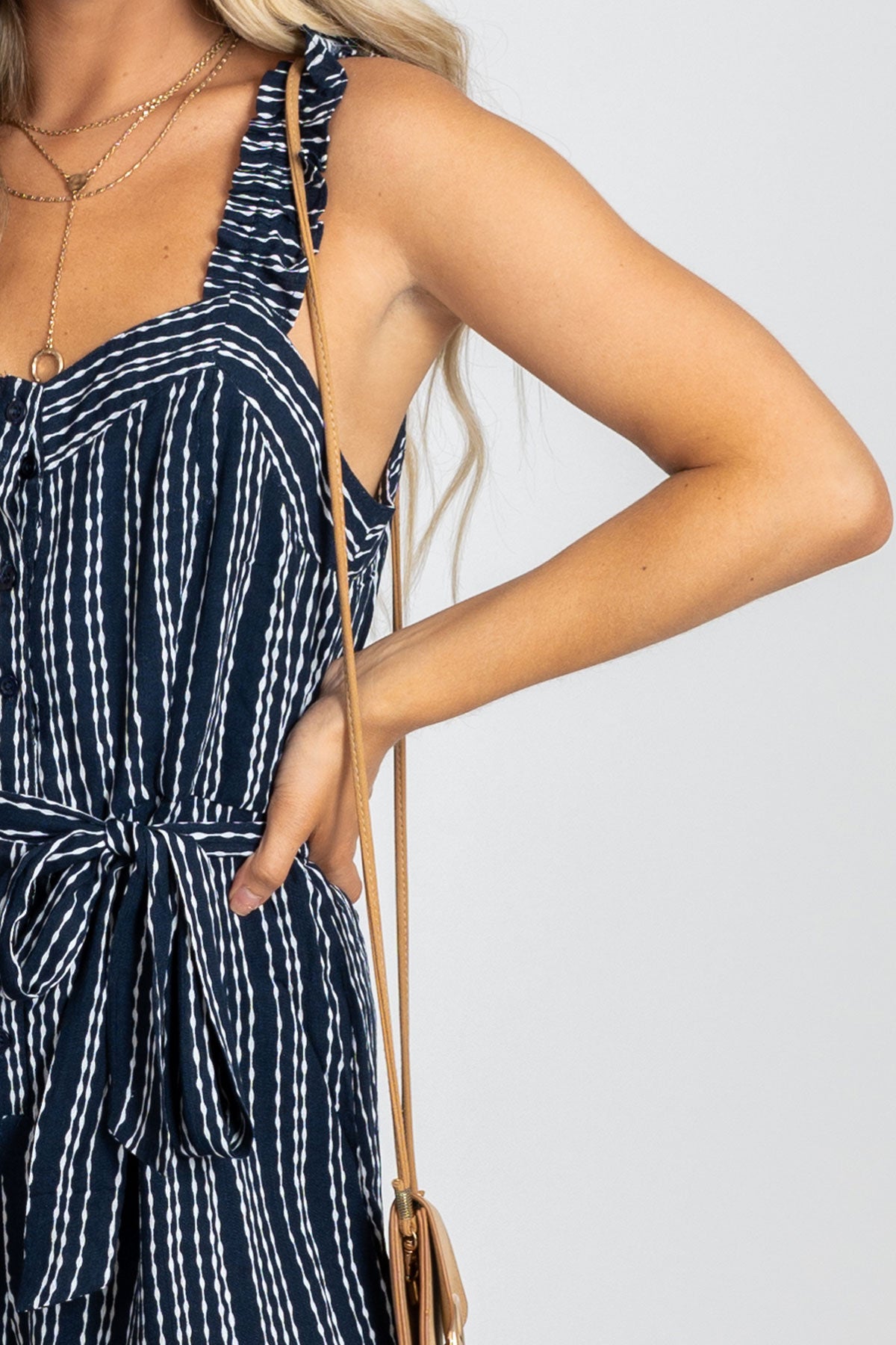 Women's Spring and Summer Striped Rompers