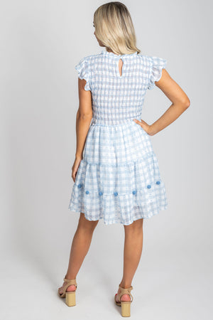 Blue Plaid Mini Dress for summer 2021