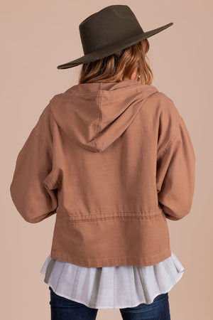 women's light tan brown fall jacket