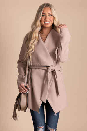 taupe blazer coat for fall and winter