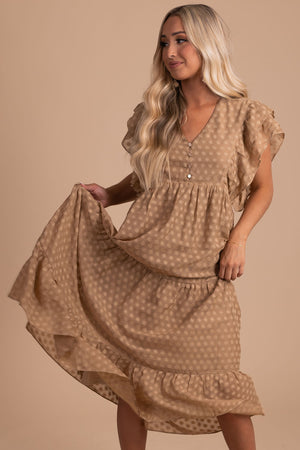 taupe maxi dress for women