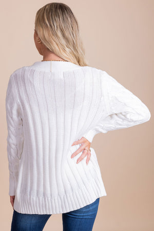 women's knit long sleeve cardigan