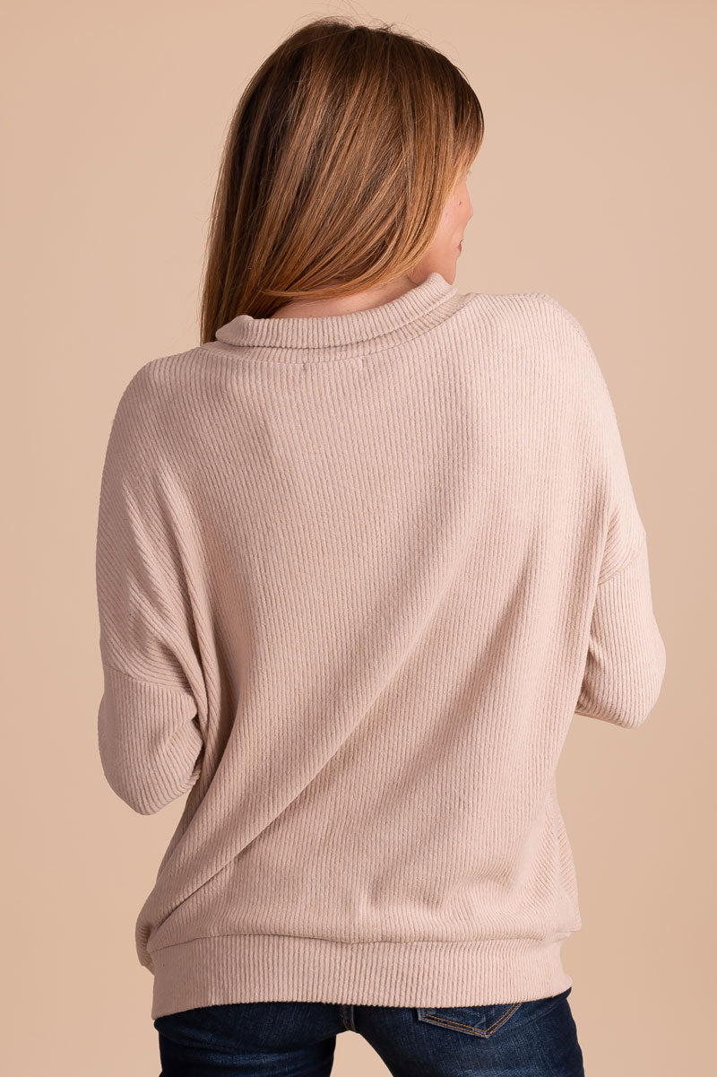 light taupe long sleeve sweater