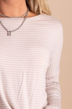 white striped soft knit top