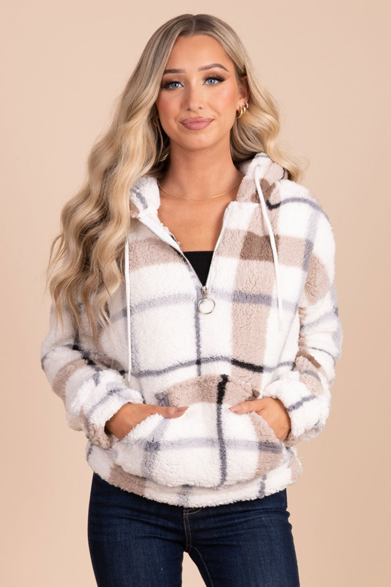 Cozy Up and Snuggle Sherpa Half-Zip Pullover