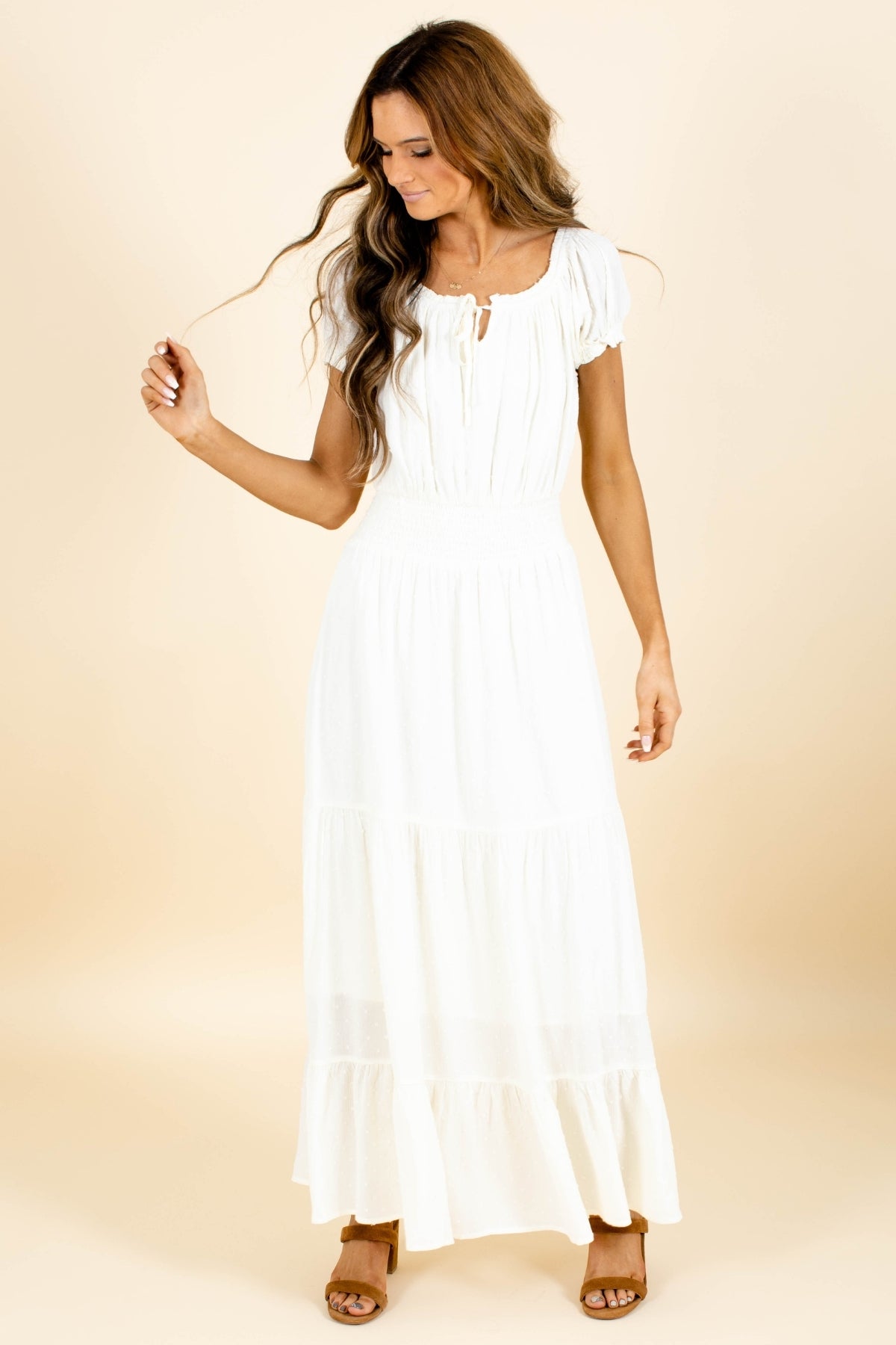 Cream white dress